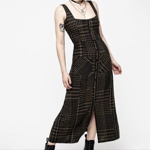 Disturbia Dropout Check Sleeveless Button-down Midaxi Dress